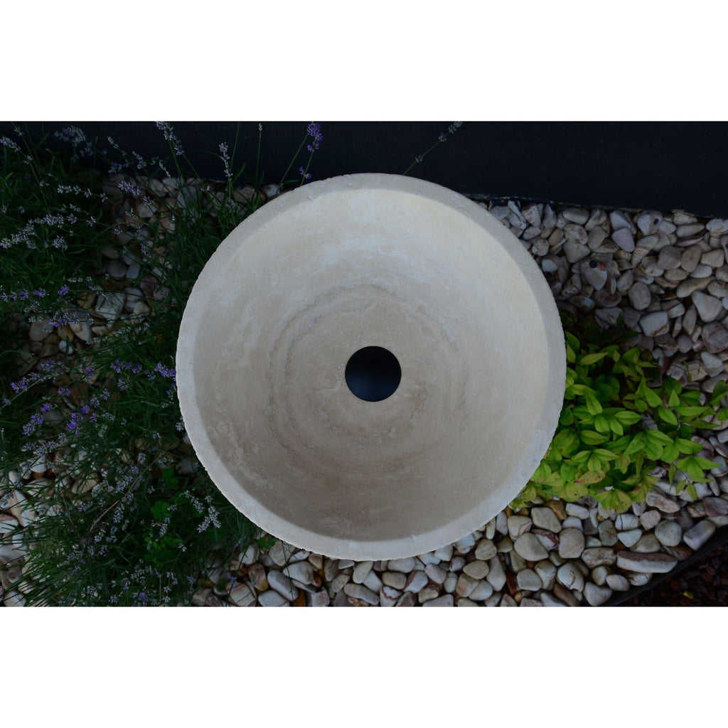 HANDCRAFTED LIGHT BEIGE TRAVERTINE SINK