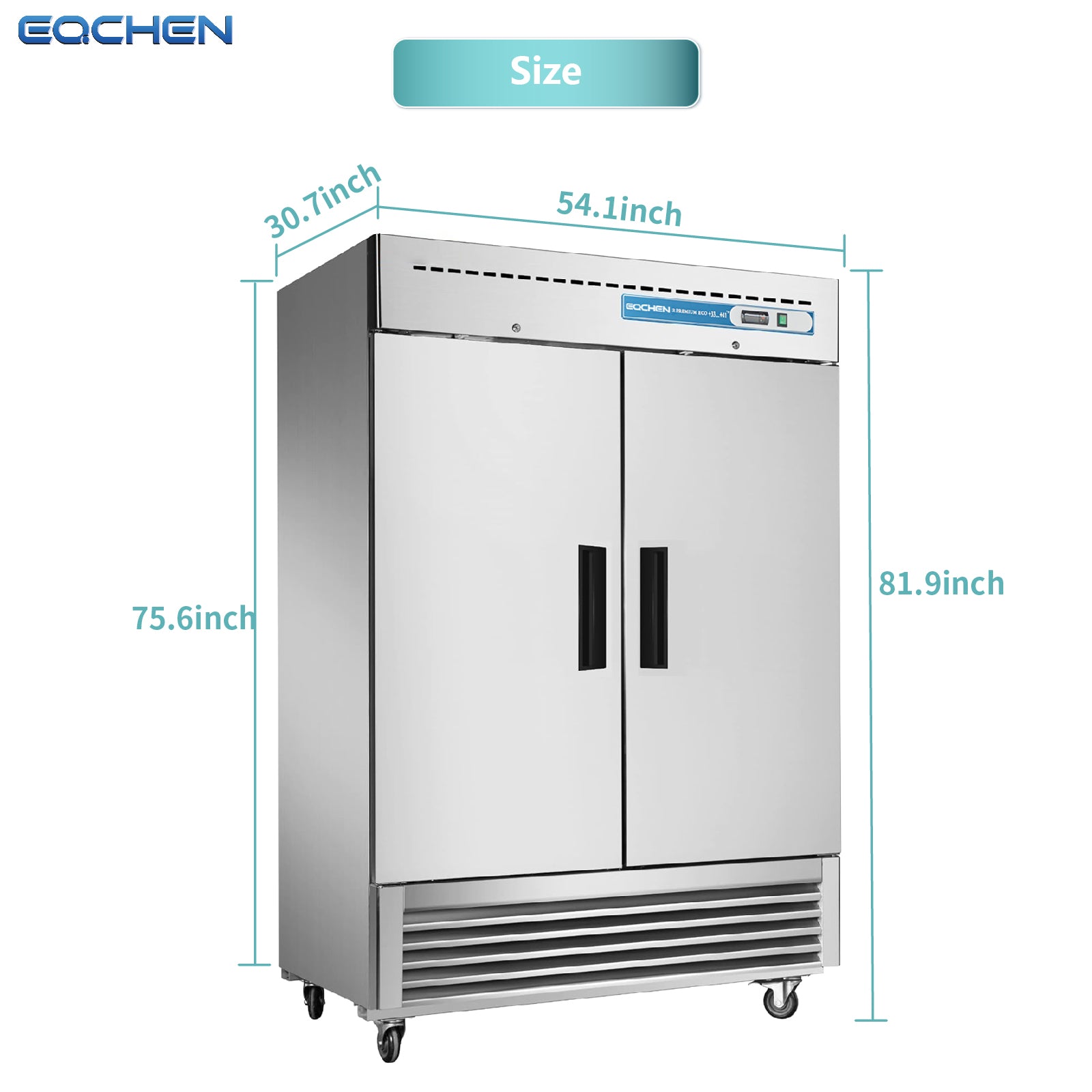 Commercial Reach in Fridge, 2 door 49Cu.ft Stainless Steel Commercial Reach in Upright refrigerator