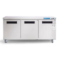 Commercial Undercounter Refrigerator, EQCHEN 72" Three Door Stainless Steel Lowboy Cooler Worktop Fridge 17.7 Cu.ft