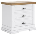Ashbryn - Three Drawer Night Stand - White / Natural