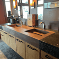 CUSTOM INFINITY – METAL CORTEN ENGINEERED PORCELAIN DOUBLE SINK (ES-083)