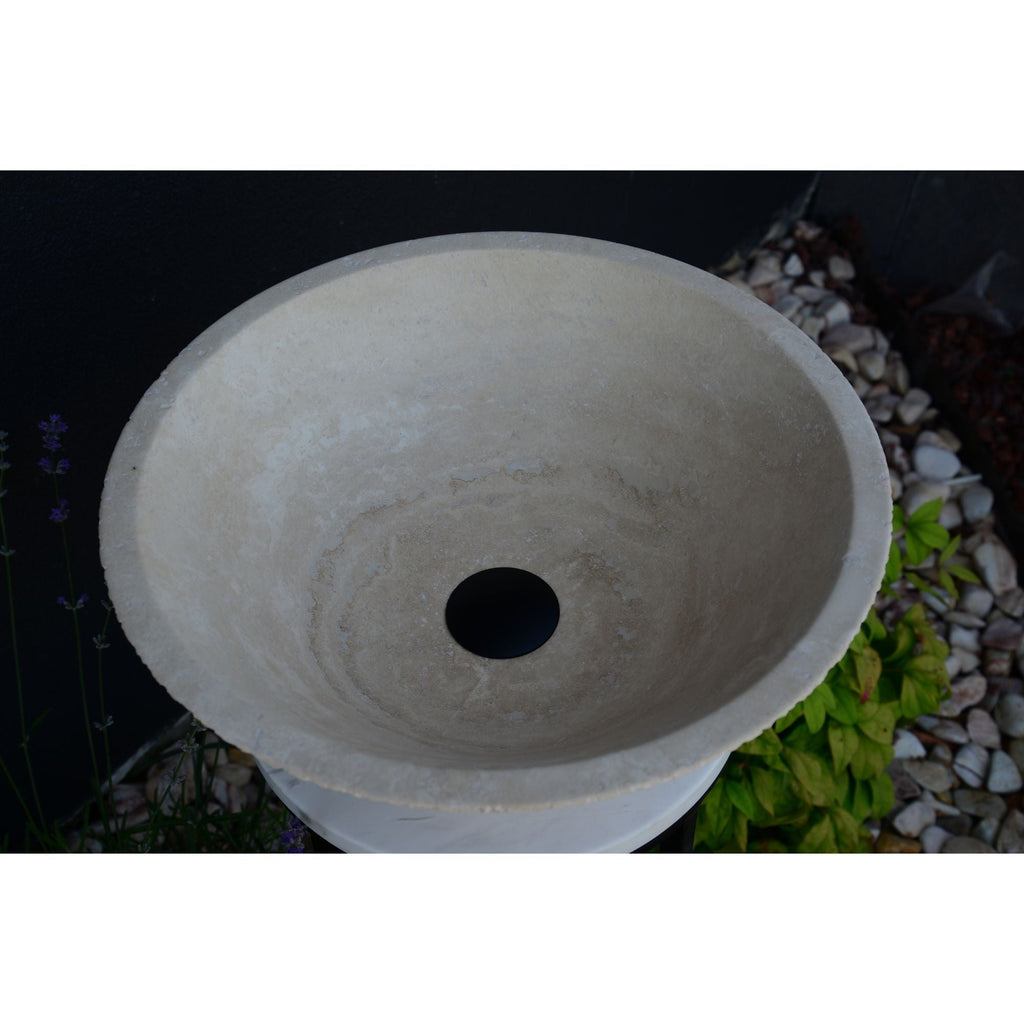 HANDCRAFTED LIGHT BEIGE TRAVERTINE SINK