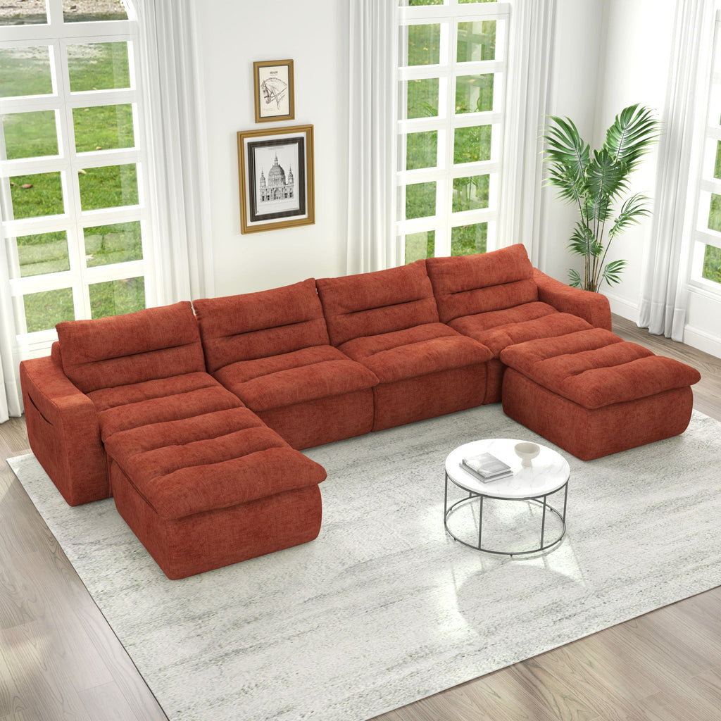 Modern L Shaped Modular Beanbag Sofa, Comfortable Lazy Style, Compression Sponge And Cloth