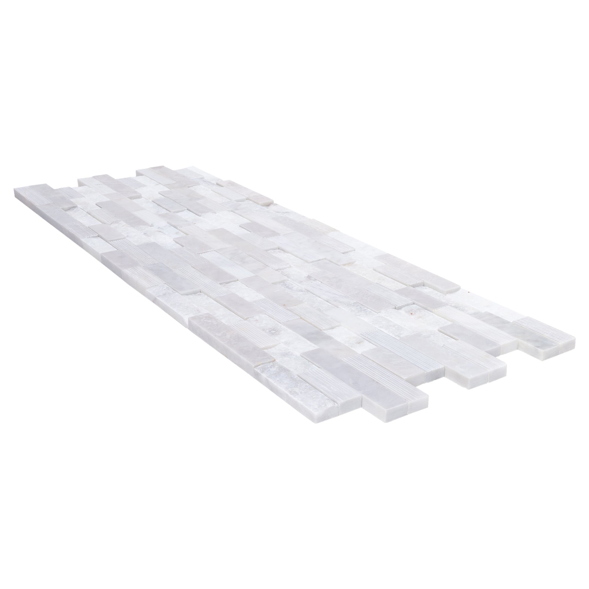 Carrara White Ledger Multi-surface 3D Panel 6"x24" Marble Wall Tile - Full Truckload