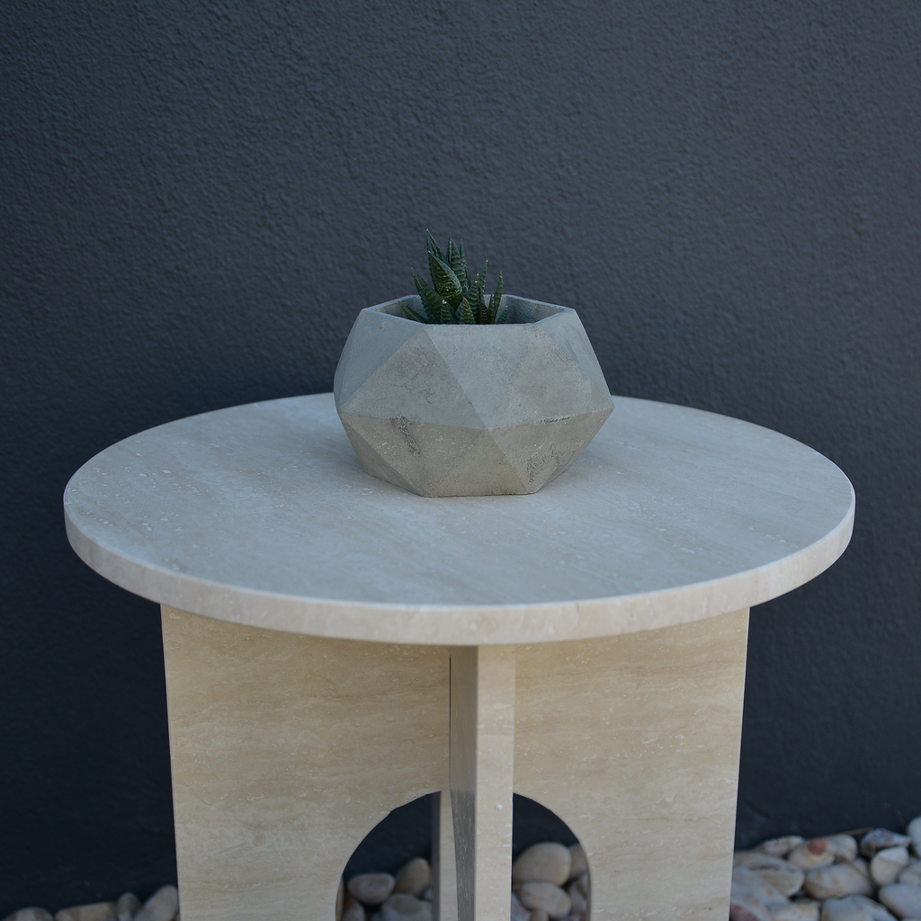 Travertine Marble Coffee Table, Round Marble Coffee Table, Luxury Side Table, Elegant Coffee Table for Living Room, Marble Side Table