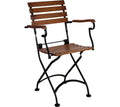 DemarForge Folding Chair 5505 - Stackable - European Chestnut Wood Clear Coated Slats (Set of 2)