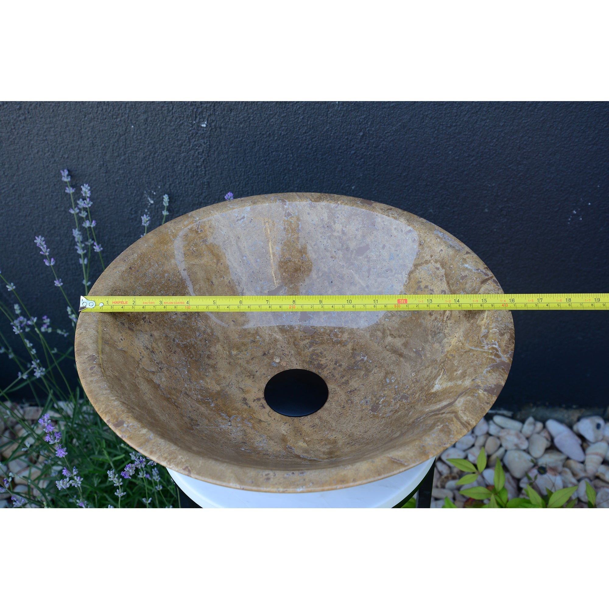HANDCRAFTED NOCE BROWN TRAVERTINE SINK