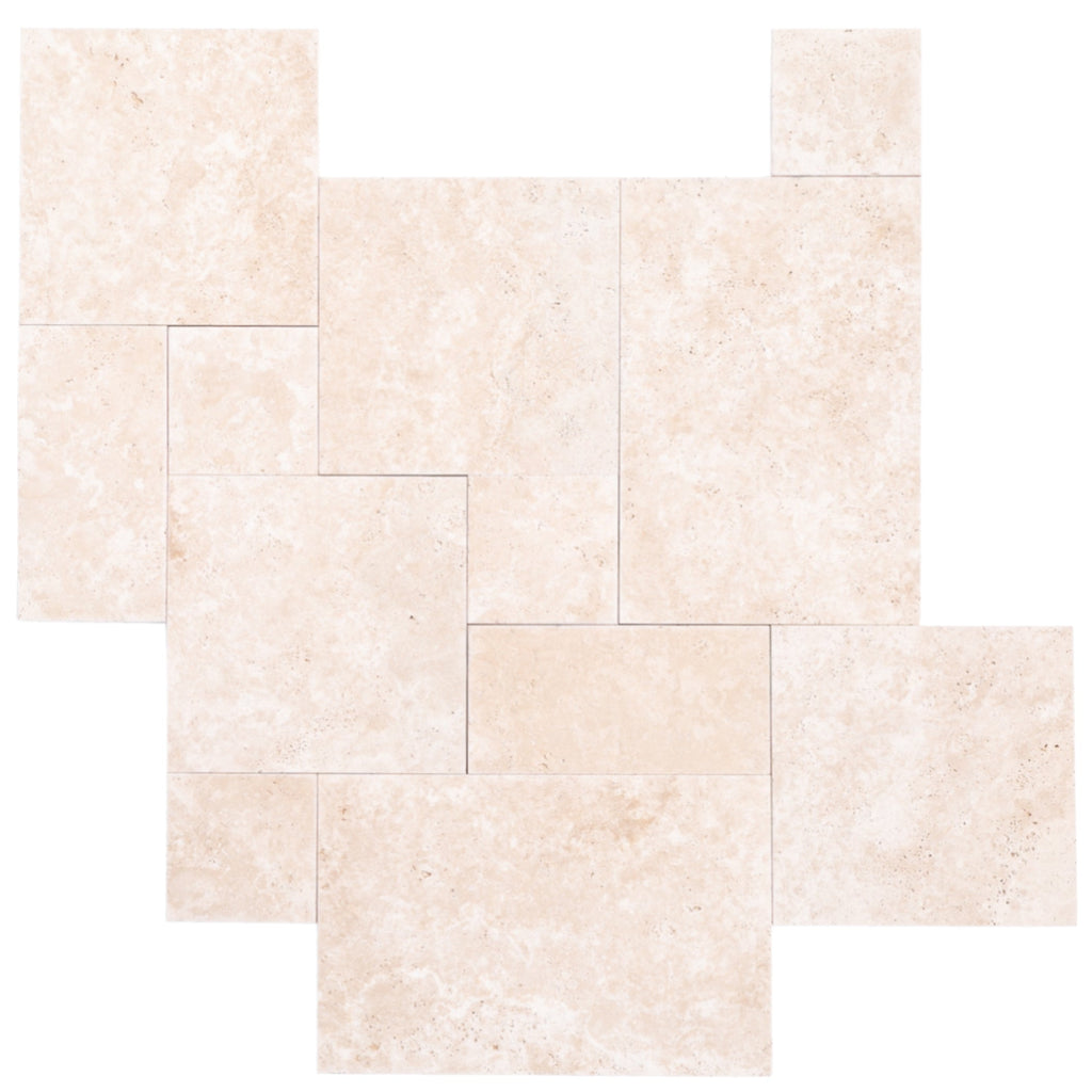 Miletos Ivory Travertine Pattern Tumbled Pavers - Full Truckload