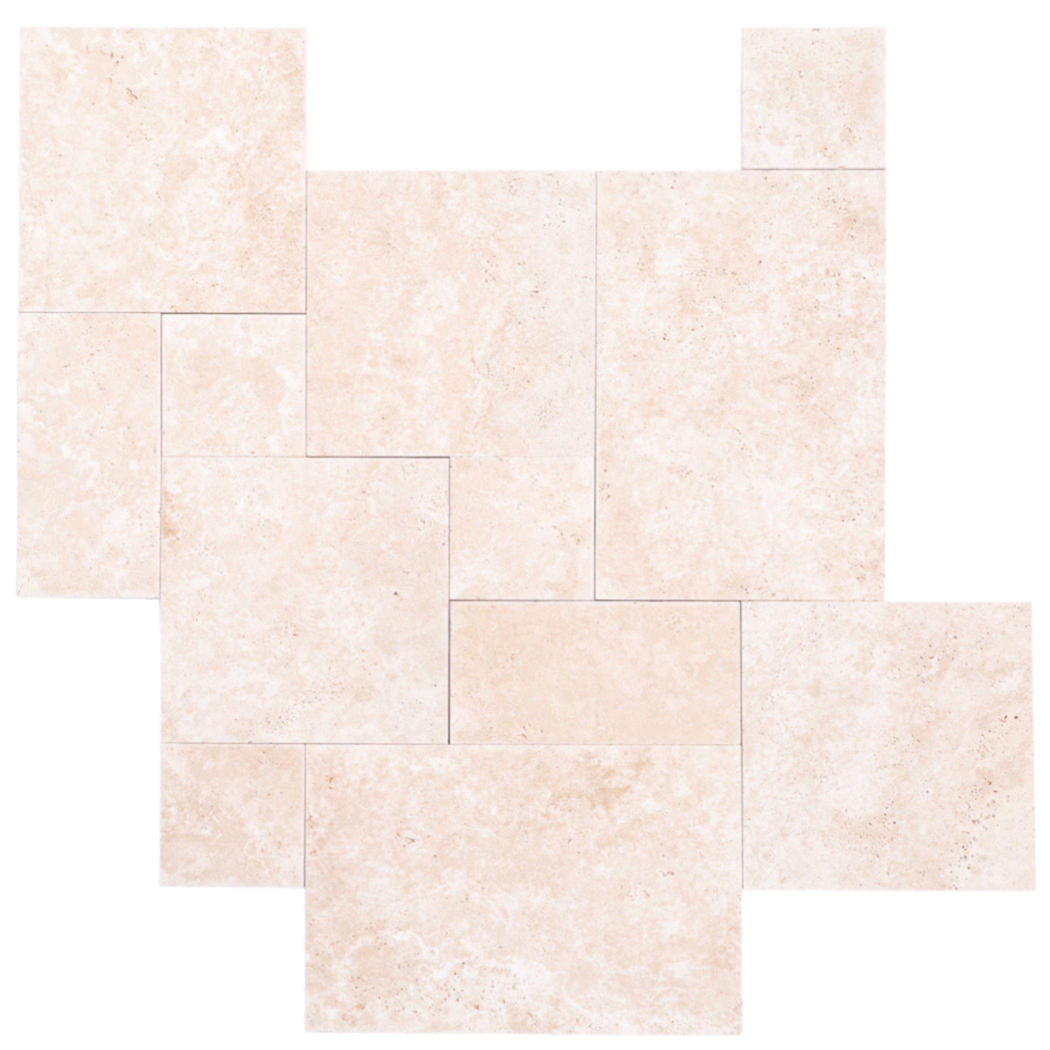 Miletos Ivory Travertine Pattern Tumbled Pavers - Full Truckload