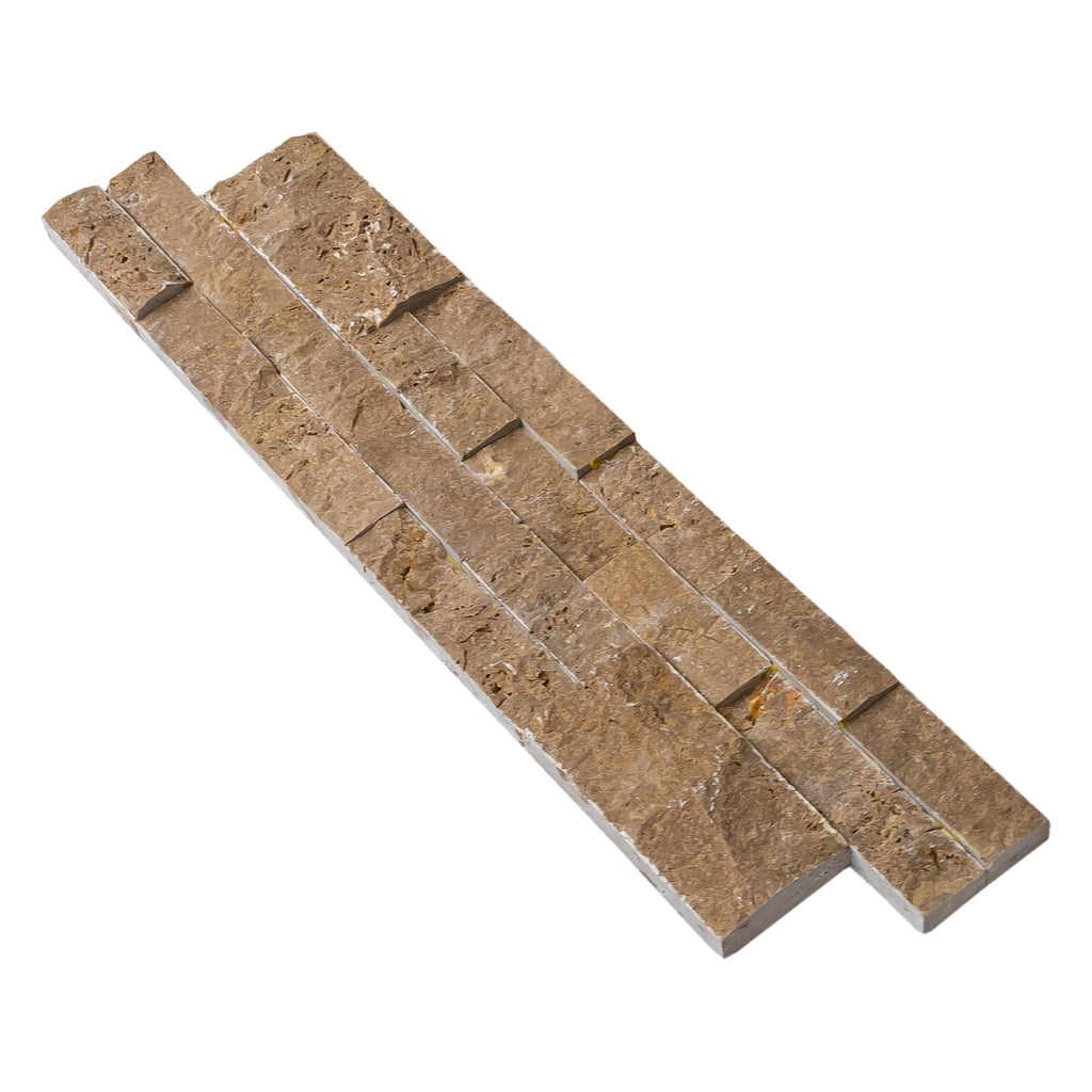 Noce Brown Ledger 3D Panel 6"x24" Natural Marble Wall Tile - Full Truckload