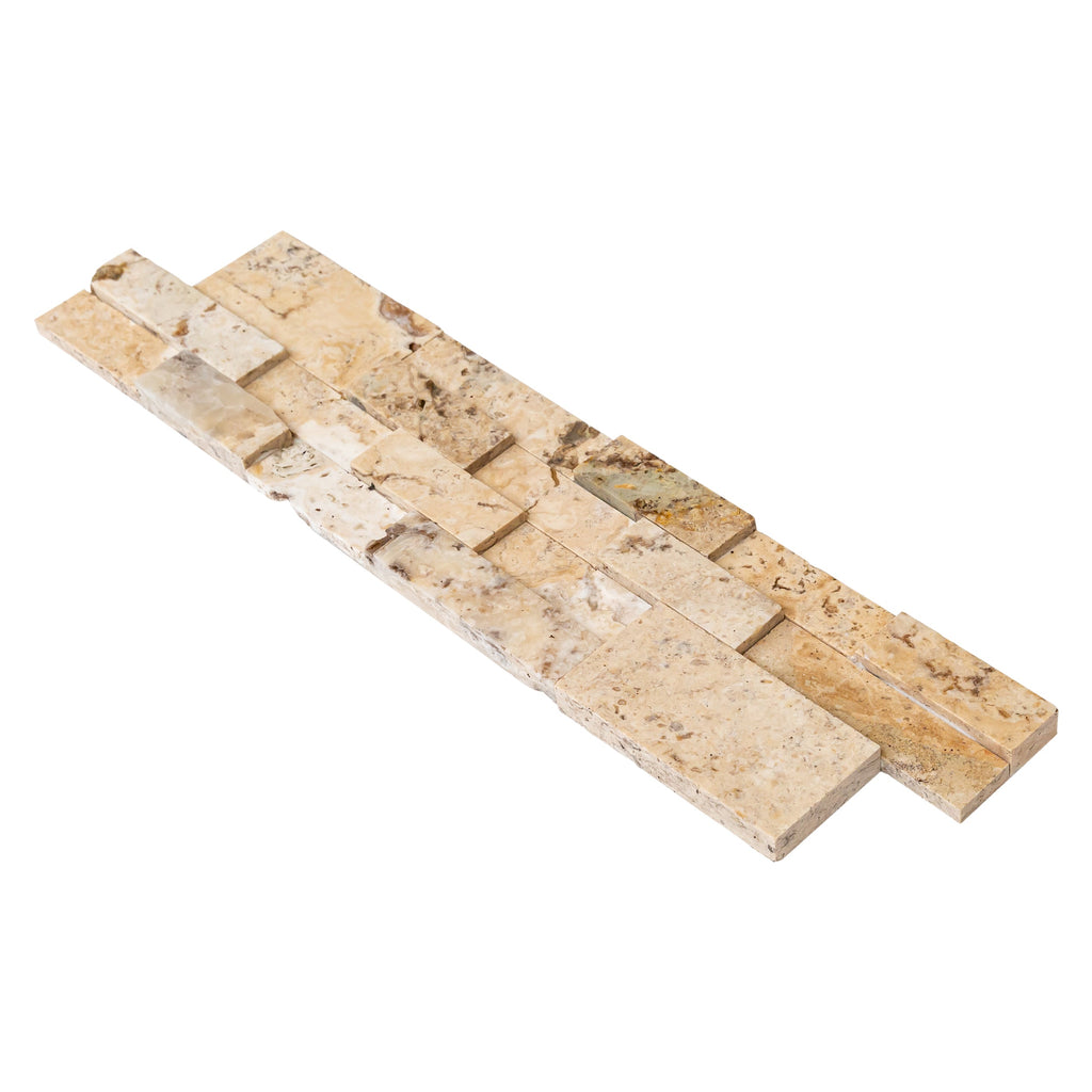 Philadelphia Ledger 3D Panel 6"x24" Natural Travertine Wall Tile - Full Truckload