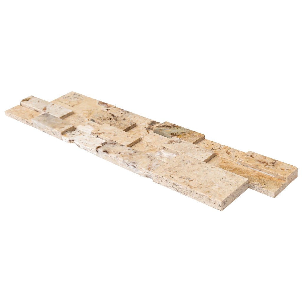Philadelphia Ledger 3D Panel 6"x24" Natural Travertine Wall Tile - Full Truckload