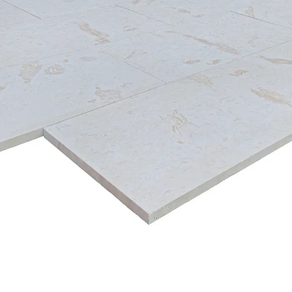 Shell Stone White Fossil Limestone Tumbled Pavers - Full Truckload