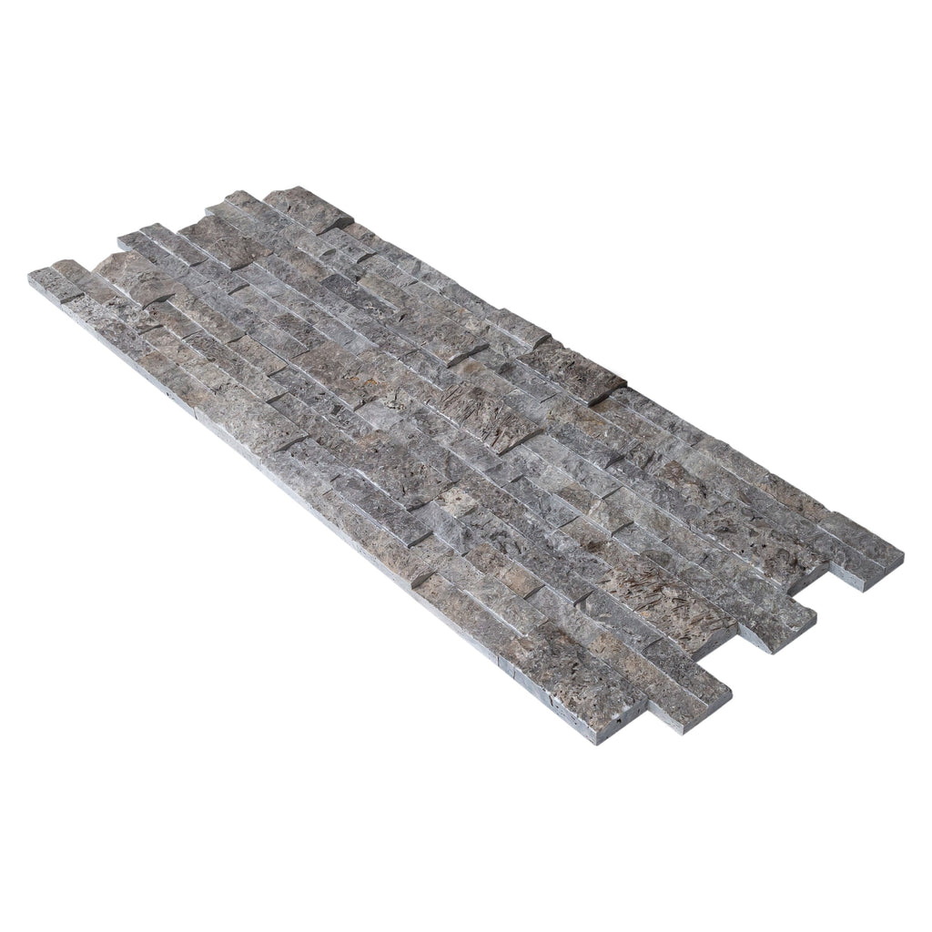 Silver Ledger 3D Panel 6"x24" Natural Travertine Wall Tile - Full Truckload