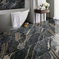 Adriatic Black Exotic Marble Polished Floor and Wall Tile - Large Format - Livfloors Collection
