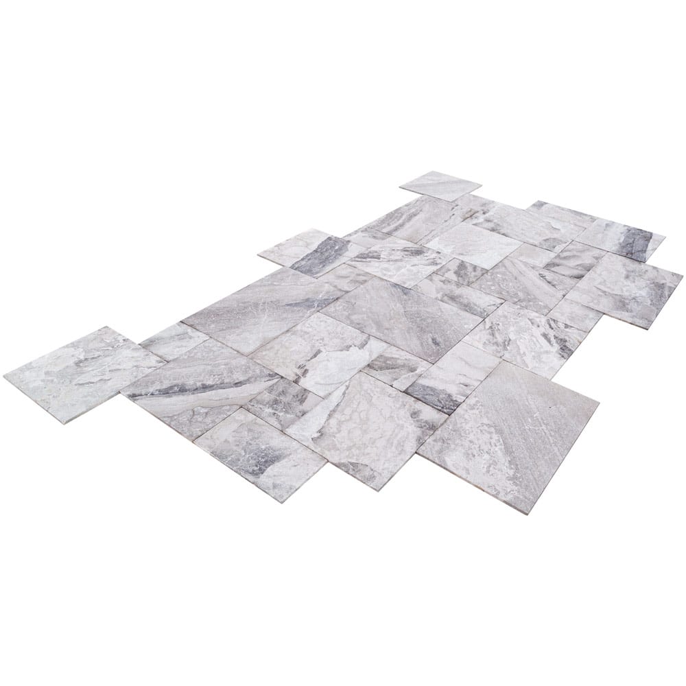 Atlantic Grey Marble Tiles Antique Pattern Sand-Blasted Brushed - Livfloors Collection