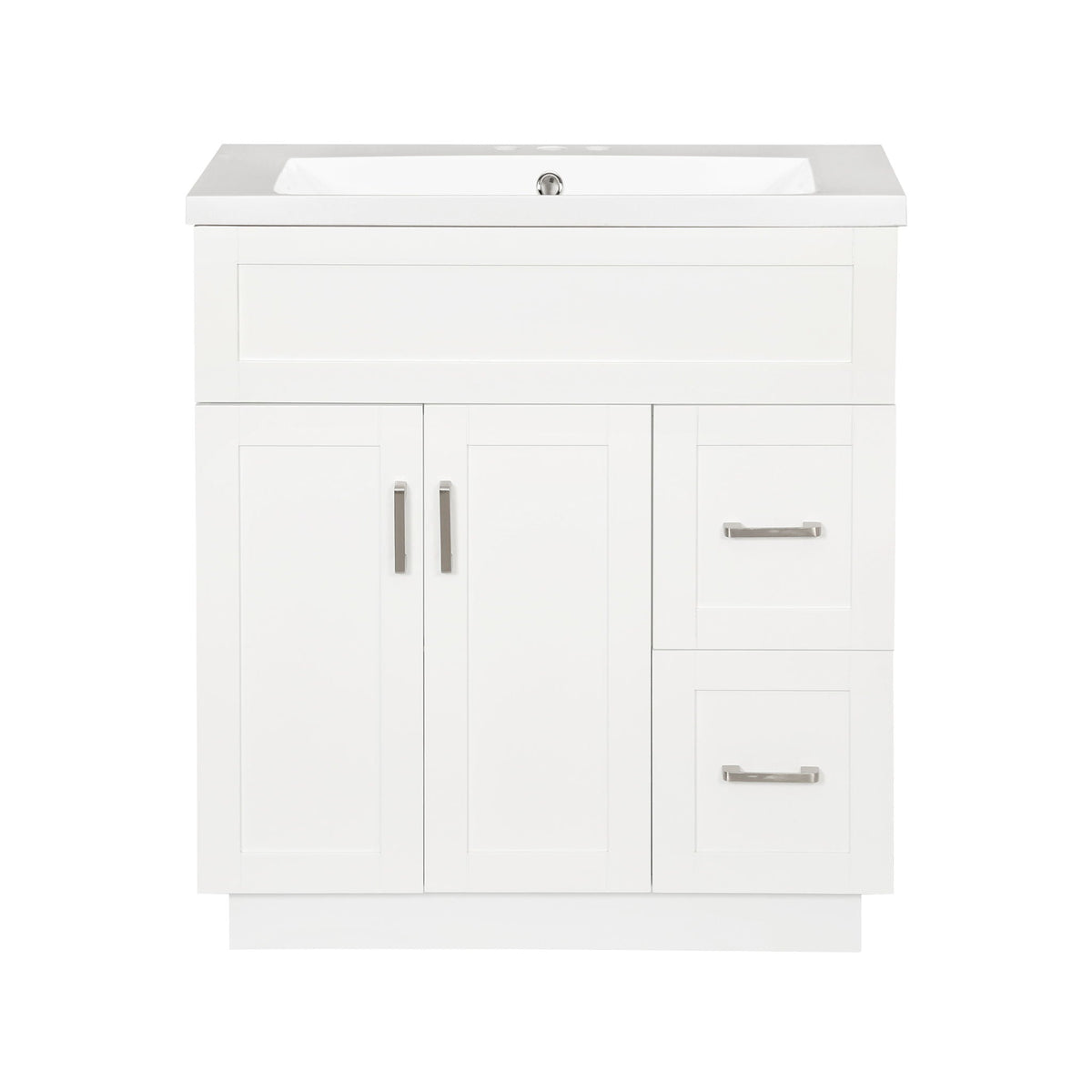 Bathroom Vanity With 2 Doors, 2 Drawers, Adjustable Shelf, Hidden Slides & Soft Close Hinges