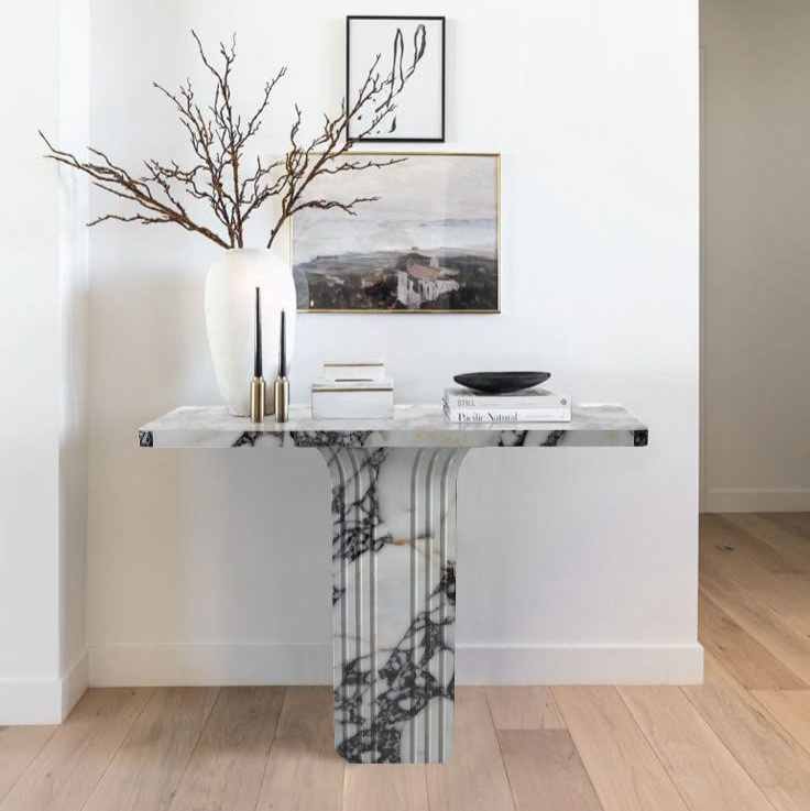 Calacatta Viola Marble Designer Console Polished (W)15" (L)40" (H)32"