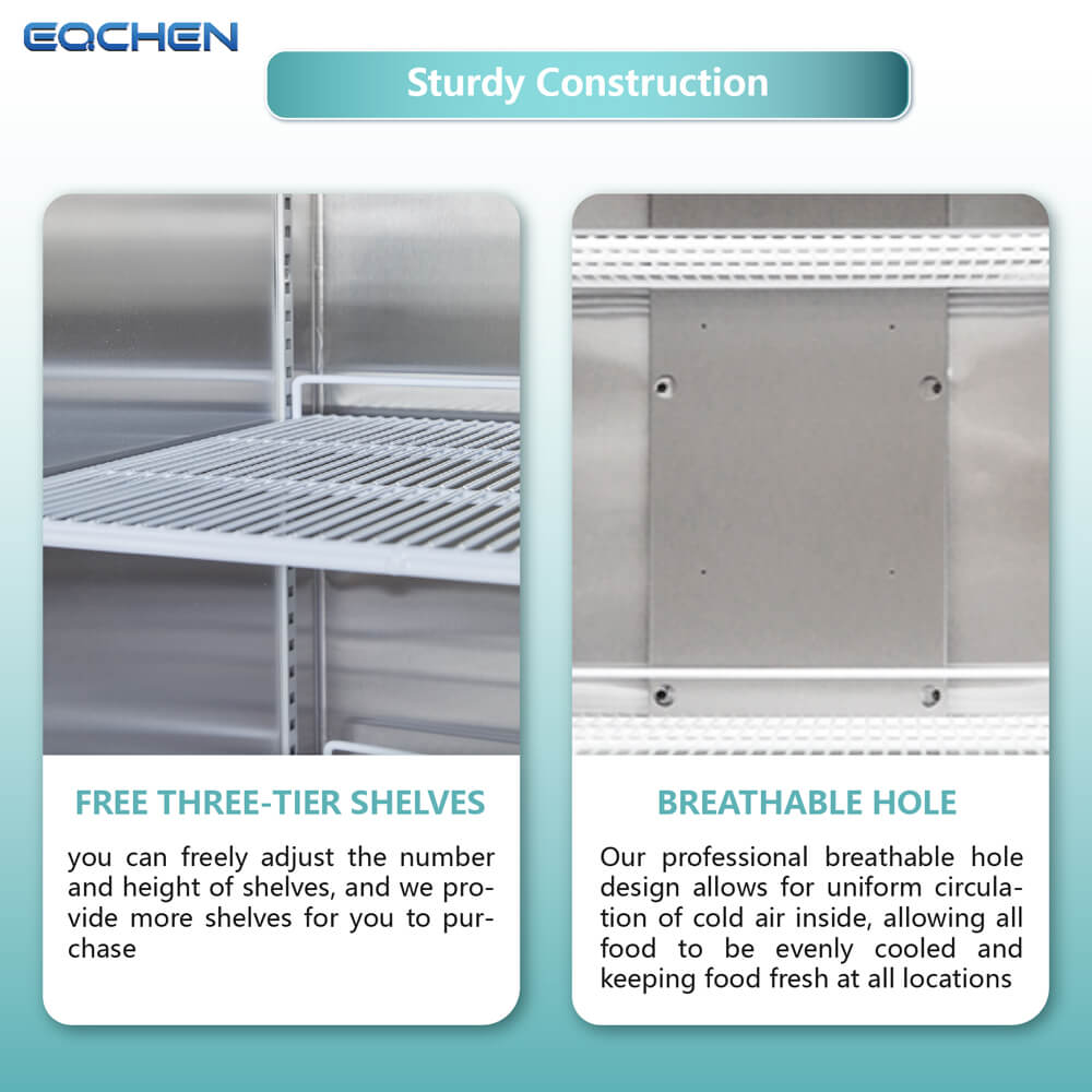 Commercial Reach in Freezer, 3 Door 54 Cu.ft Stainless Steel Commercial Reach in Solid Door Upright Fan Cooling Freezer