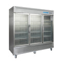 3 Door Commercial Beverage Refrigerator, EQCHEN 82 Inch Commercial Glass Door Refrigerator