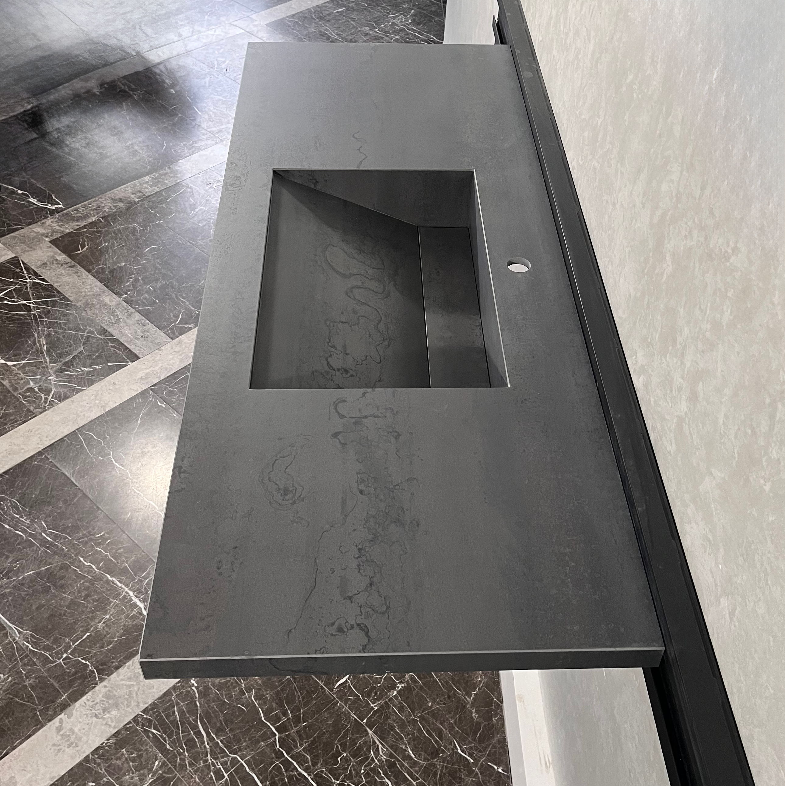 HANDCRAFTED METAL DARK ENGINEERED PORCELAIN SINK (ES-047)