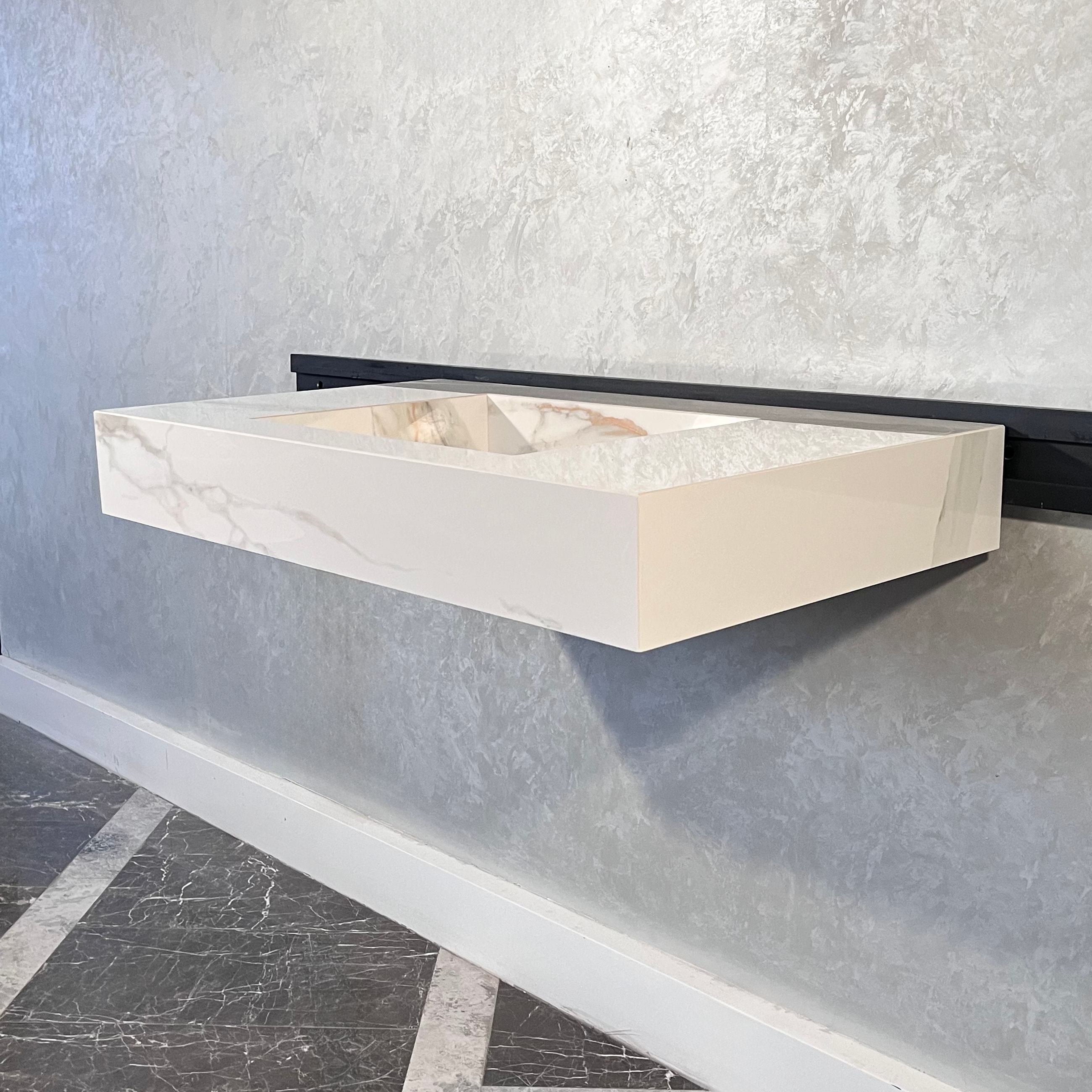 HANDCRAFTED CALACATTA ORO HIGH ENGINEERED PORCELAIN SINK (ES-046)