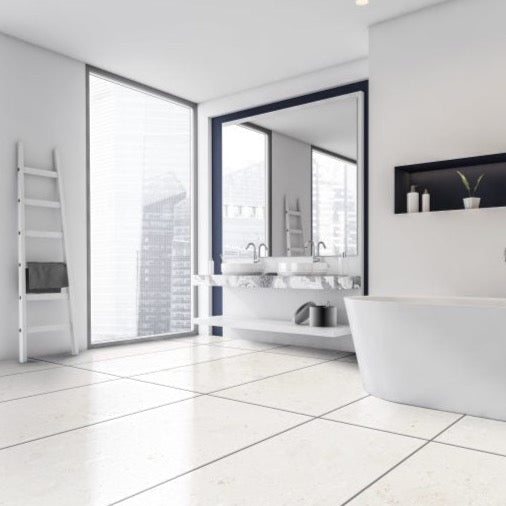 Mayra White Limestone Brushed Floor and Wall Tile-Large Format - Livfloors Collection