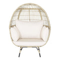 Alora Premium 57-Inch Oversized Rattan Patio Egg Lounge Chair Basket With Cushions (SAK91684)